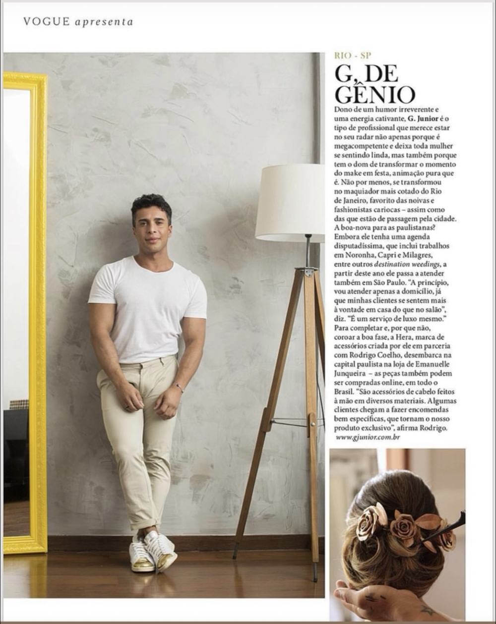 Matéria sobre G Junior na Vogue