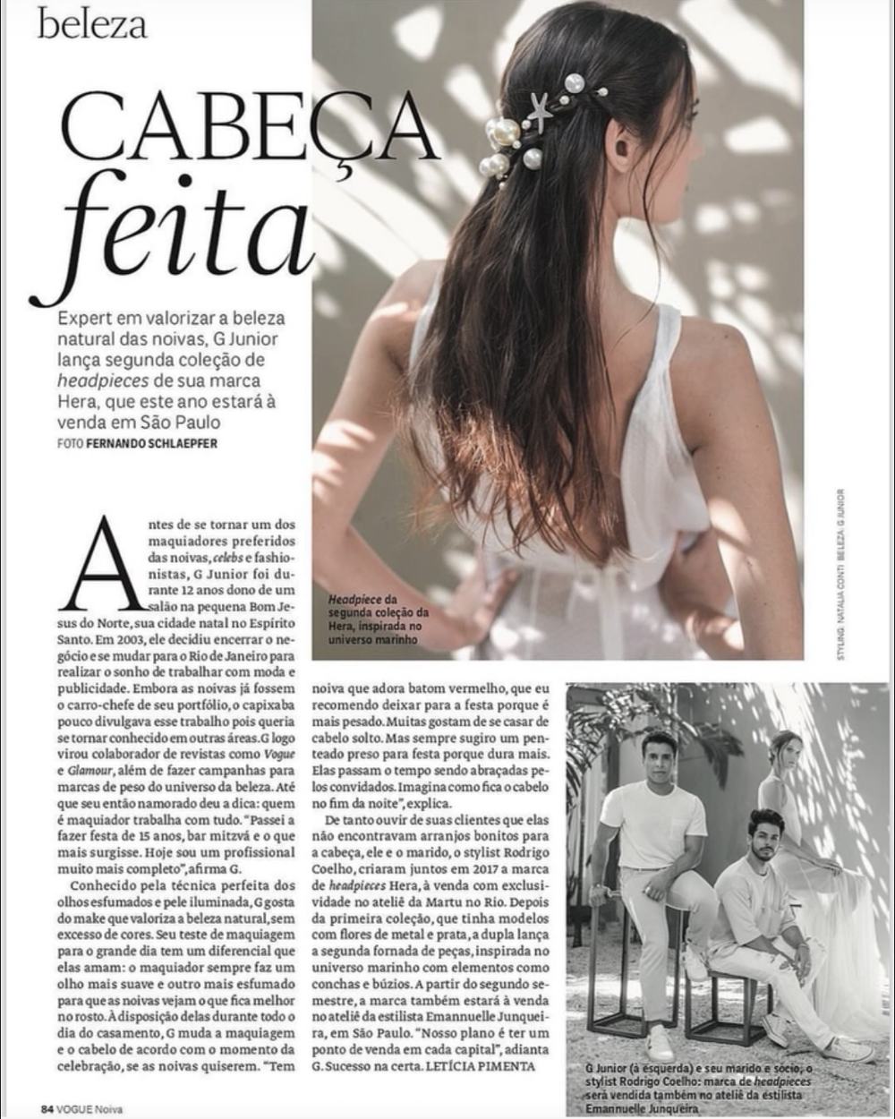 Matéria sobre G Junior na Vogue Noiva